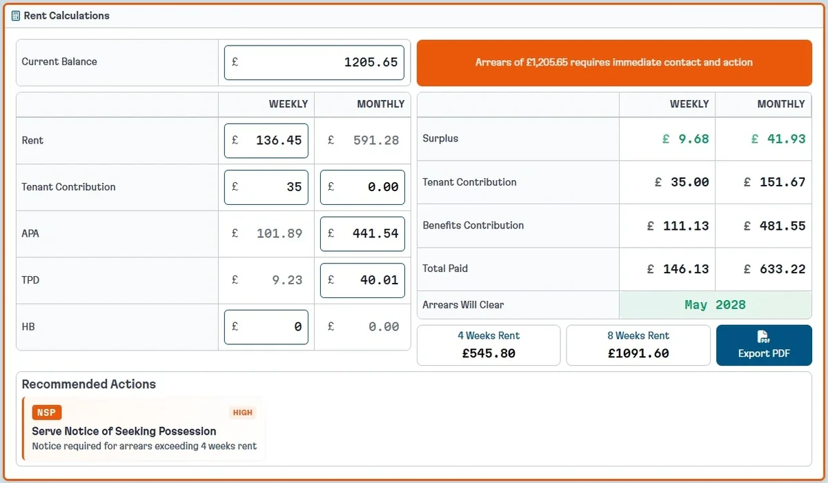 Instant Rent Calculations screenshot